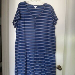 Charter Club Plus  Women's Striped Sleeve Dress Sz 2 X